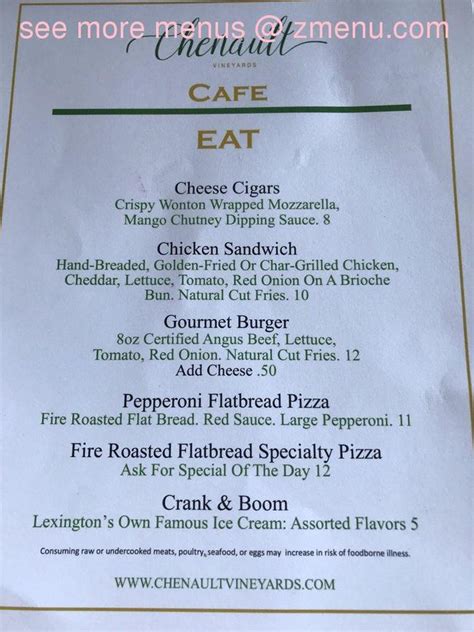 chenault vineyards|chenault vineyards menu.